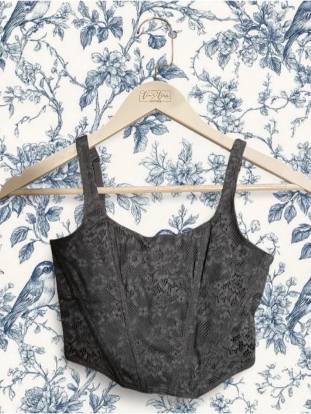 Blue Lace Corset Top